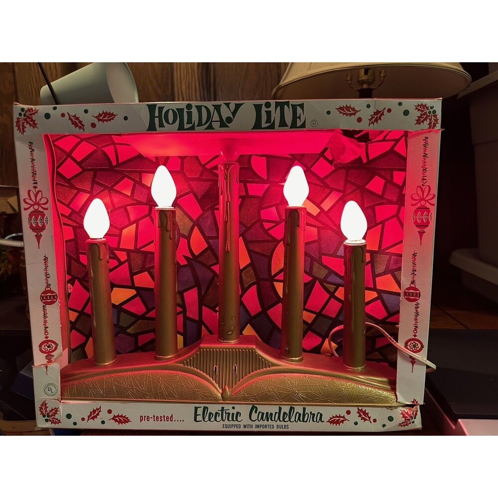 Vintage Holiday Lite Electric Window Candles 5 Lights